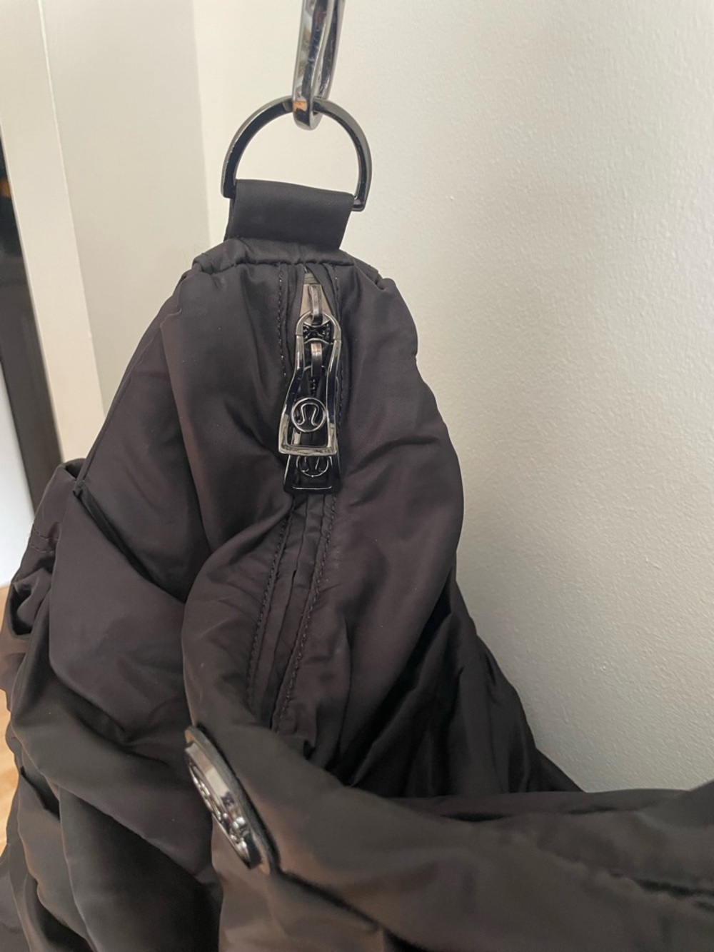 lululemon athletica Black Ruffled Nylon Shoulder Tote - Picture 8 of 16